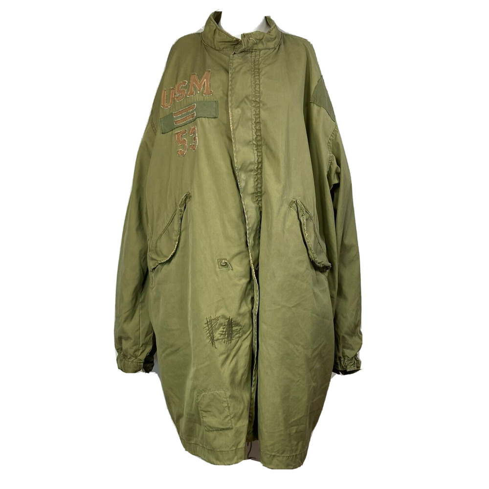 The Great China Wall Jacket Sz M Green Army Jacket Cotton Patches Dragon Custom